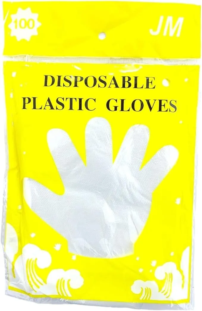 قفازات بلاستيكية متعددة الاغراض للاستعمال مرة واحدة، عبوة من 100 قطعة - شفافة، امنة على الطعام، مقاس واحد يناسب الجميع