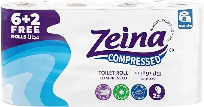 بكرة تواليت مضغوطة من زينة - 8 بكرات