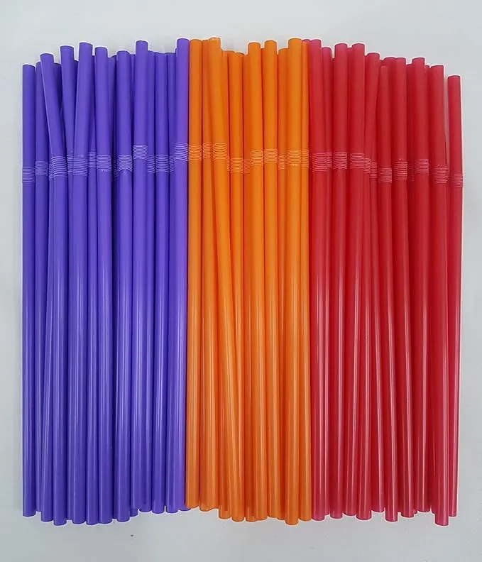 شاليمو بلاستيك للمشروبات الباردة - 100 قطعة - متعدد الالوان