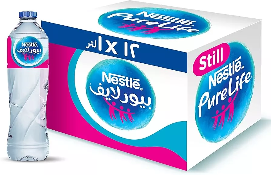 كرتونة مياة نسلة 1 لتر عدد 12 قطعه