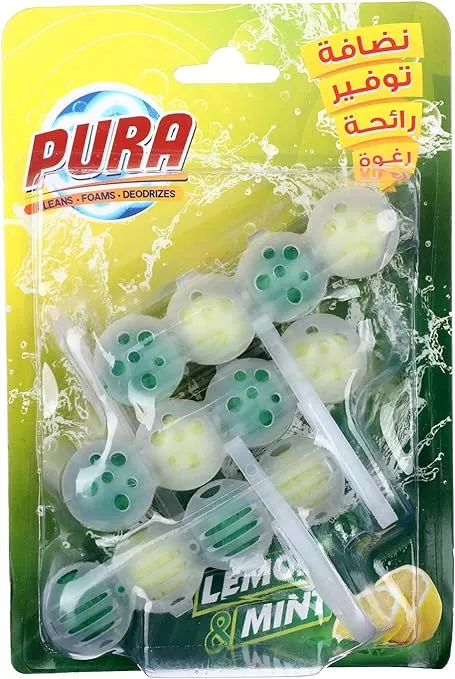 Pura Toilet Freshener, 3 Pieces - Lemon and Mint
